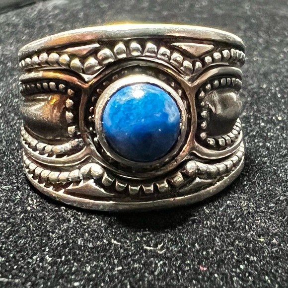 Beautiful Sterling silver three set ring with lapiz lazuli - Picture 8 of 13